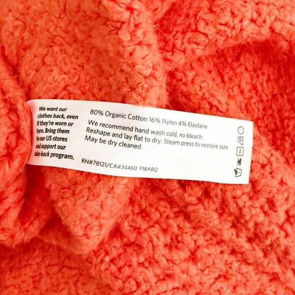 EILEEN FISHER | Orange Lory Organic Cotton Blend Sweater Knit | Size XL - Picture 7 of 7